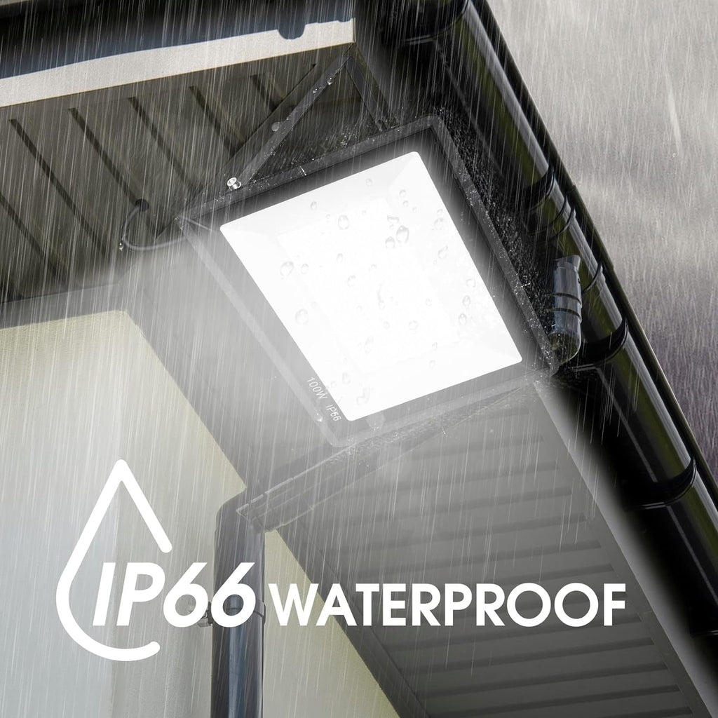 3 Pack 200W LED Flood Light,Super Bright Exterior Security Lights With Plug,IP66 Waterproof Outdoor Flood Light, 22800lm 5000K Daylight White Floodlight for Yard, Garden,Basketball Court, Arena