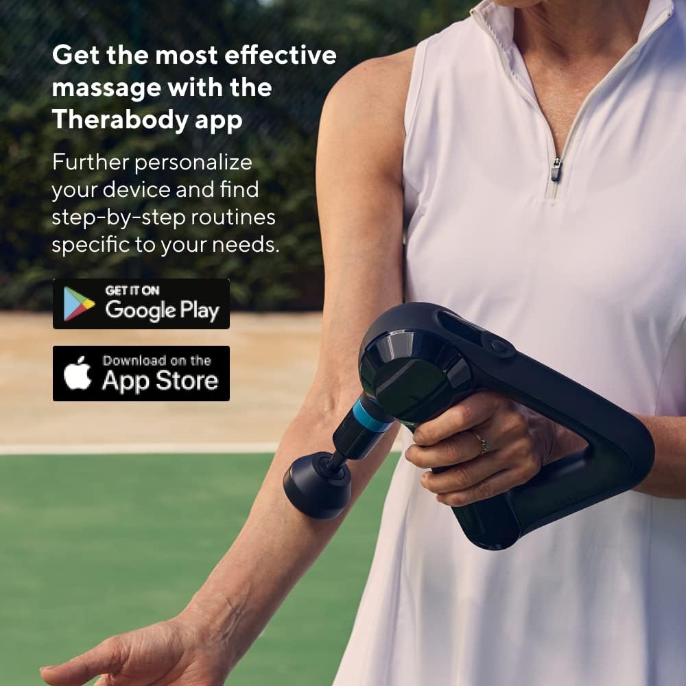TheraGun Elite Ultra-Quiet Percussion Massage Gun for Deep Tissue Muscle Pain Relief, Handheld Electric Massager Perfect for Neck, Back, and Full Body Tension, Bluetooth and USB-C Charging, 5th Gen